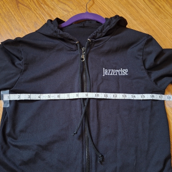 Retro Jazzercise Mesh Black Jacket Size Small - Picture 6 of 6
